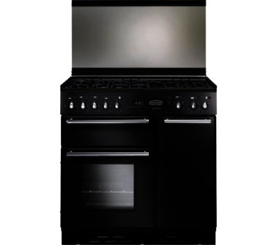 RANGEMASTER Toledo 90 Dual Fuel Range Cooker - Black & Satin RANGEMASTER Toledo 90 Dual Fuel Range Cooker - Black & Satin
